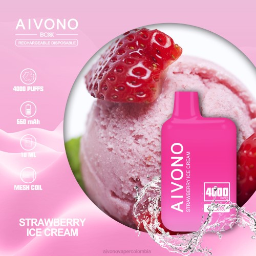 Aivono AIM BOXX 4000 helado de fresa 48P8221 - Aivono Vaper Colombia