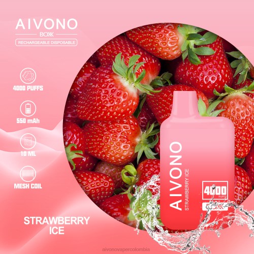 Aivono AIM BOXX 4000 hielo de fresa 48P8226 - Aivono Vaper Colombia