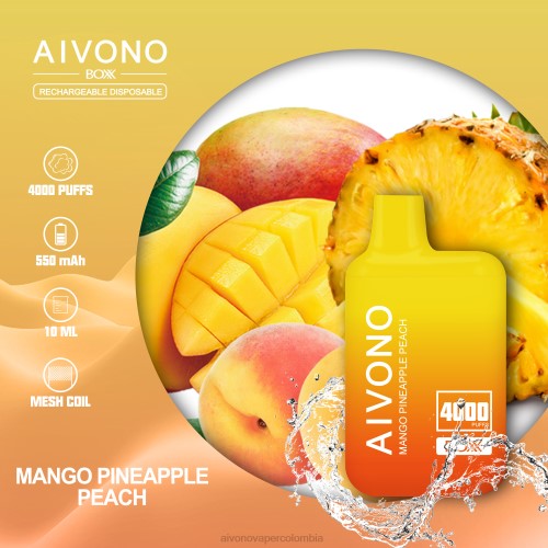 Aivono AIM BOXX 4000 mango piña durazno 48P8219 - Aivono Puffs Colombia