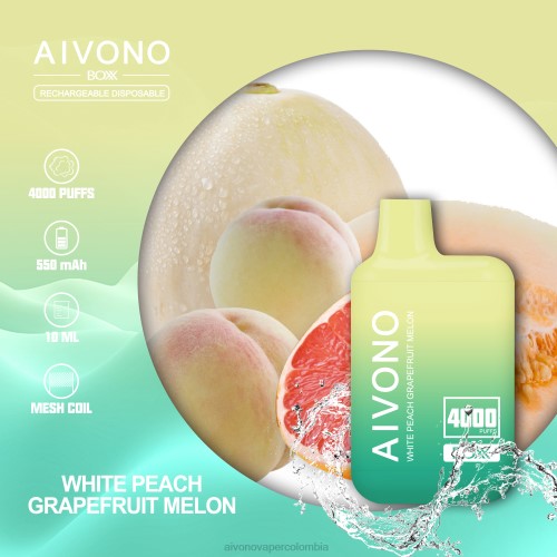 Aivono AIM BOXX 4000 melón melocotón blanco pomelo 48P8224 - Aivono Puffs Colombia