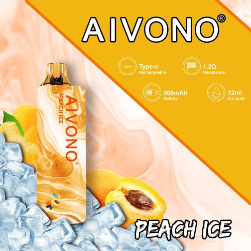 Aivono AIM GUN 7000 hielo de durazno 48P8103 - Aivono Puffs