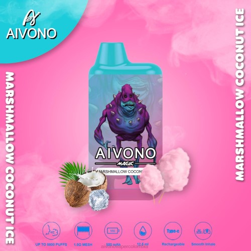 Aivono AIM MAGIC cigarrillo de caja de 5800 bocas hielo de coco de malvavisco 48P895 - Vaper Aivono Colombia