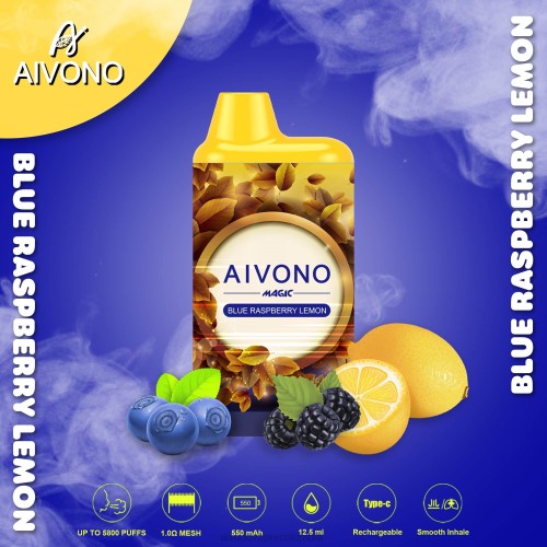 Aivono AIM MAGIC cigarrillo de caja de 5800 bocas limón frambuesa azul 48P891 - Aivono Vaper Colombia
