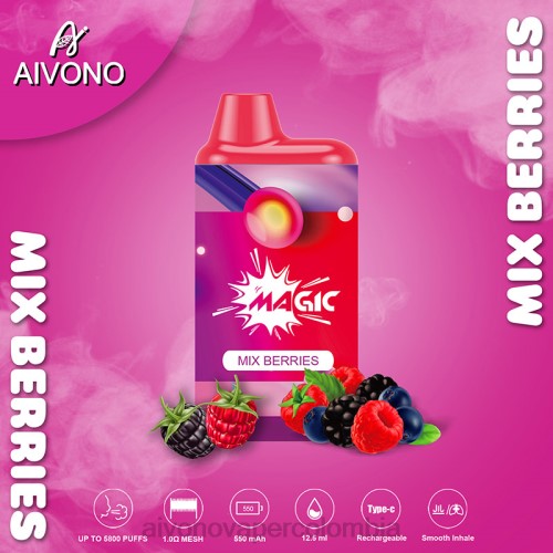 Aivono AIM MAGIC cigarrillo de caja de 5800 bocas mezclar bayas 48P8100 - Vaper Aivono Colombia