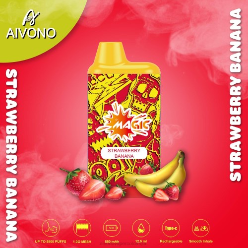Aivono AIM MAGIC cigarrillo de caja de 5800 bocas plátano fresa 48P893 - Aivono Puffs