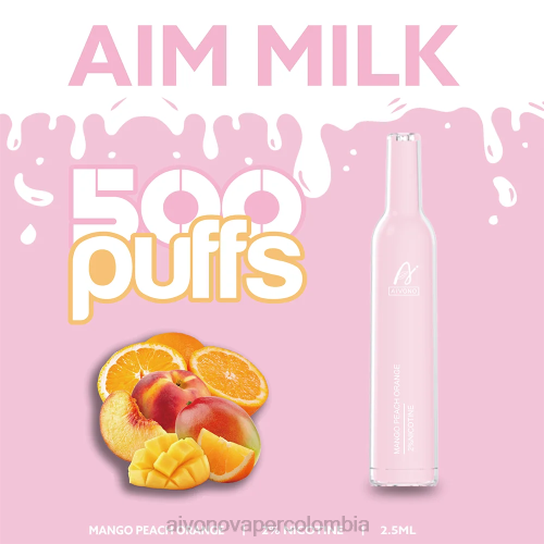 Aivono AIM MILK 500 mango melocotón naranja 48P8269 - Aivono Puffs Colombia