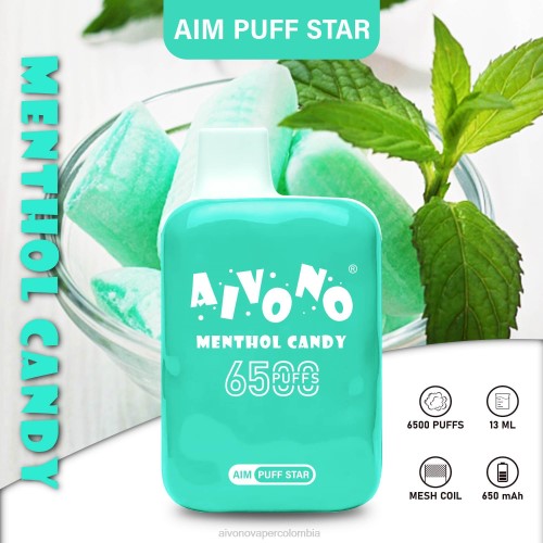 Aivono AIM PUFF STAR 6500 caramelo mentolado 48P8295 - Vaper Aivono Colombia
