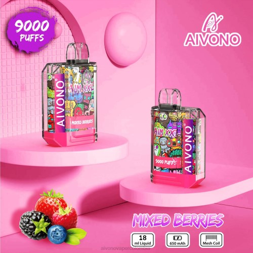 Aivono AIM XXL 9000 pegatina boca transparente bayas mixtas 48P851 - Aivono Vaper Colombia