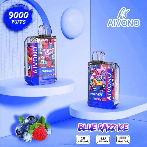 Aivono AIM XXL 9000 pegatina boca transparente hielo azul 48P854 - Aivono Puffs Colombia