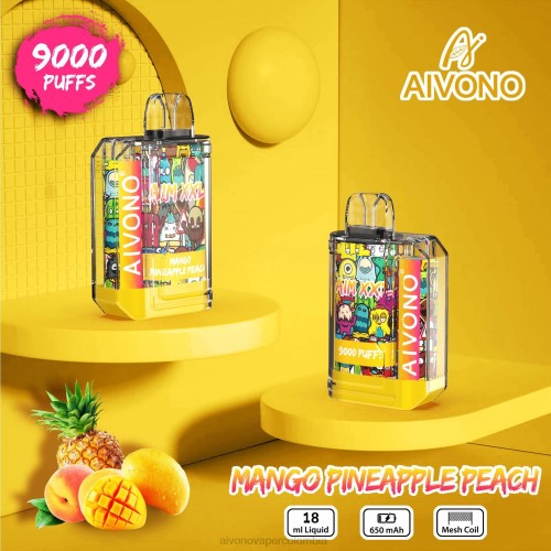 Aivono AIM XXL 9000 pegatina boca transparente mango piña durazno 48P849 - Aivono Puffs Colombia