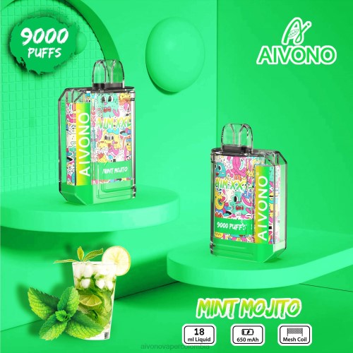 Aivono AIM XXL 9000 pegatina boca transparente mojito de menta 48P855 - Vaper Aivono Colombia