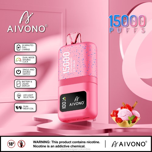 Aivono AIM magic 15000 helado de fresa 48P866 - Aivono Vaper Colombia