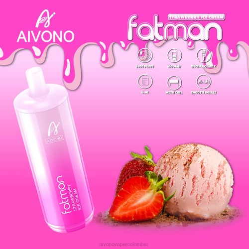 Aivono FATMAN 6800 helado de fresa 48P821 - Aivono Vaper Colombia