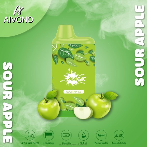 Aivono AIM MAGIC cigarrillo de caja de 5800 bocas manzana agria 48P887 - Aivono Colombia