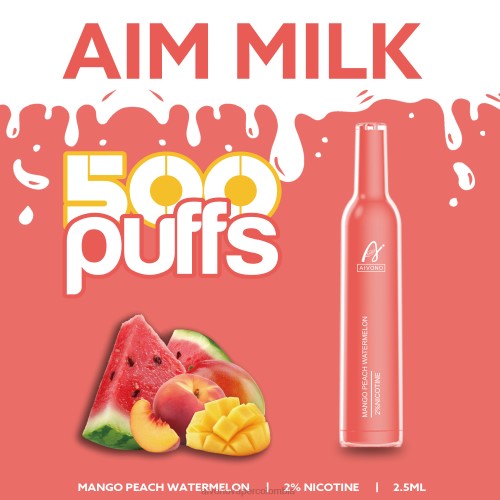 Aivono AIM MILK 500 sandia mango durazno 48P8268 - Aivono Puffs